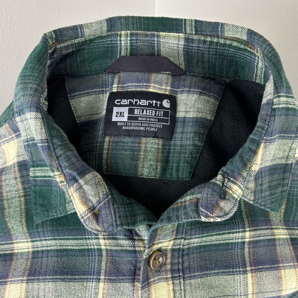 Carhartt Rugged Flex Flannel Fleece-Lined Shirt Jacket Men's Sz XXL 2XL Shacket - Picture 8 of 12